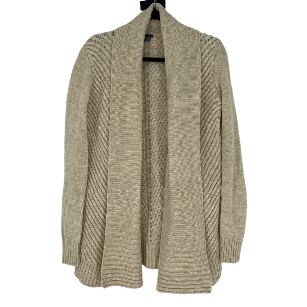 Vince Beige Cable Shawl Yak/Wool Cardigan Size S - Picture 2 of 10